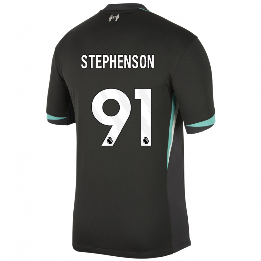 Kandiny Kinder Luca Stephenson #91 Schwarz Anthrazitweiß Auswärtstrikot Trikot 2024/25 T-Shirt Österreich