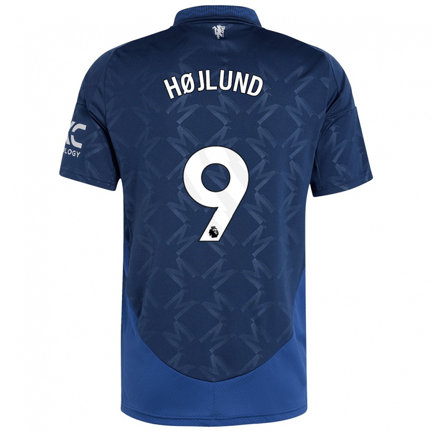 Kandiny Kinder Rasmus Højlund #9 Indigo Auswärtstrikot Trikot 2024/25 T-Shirt Österreich