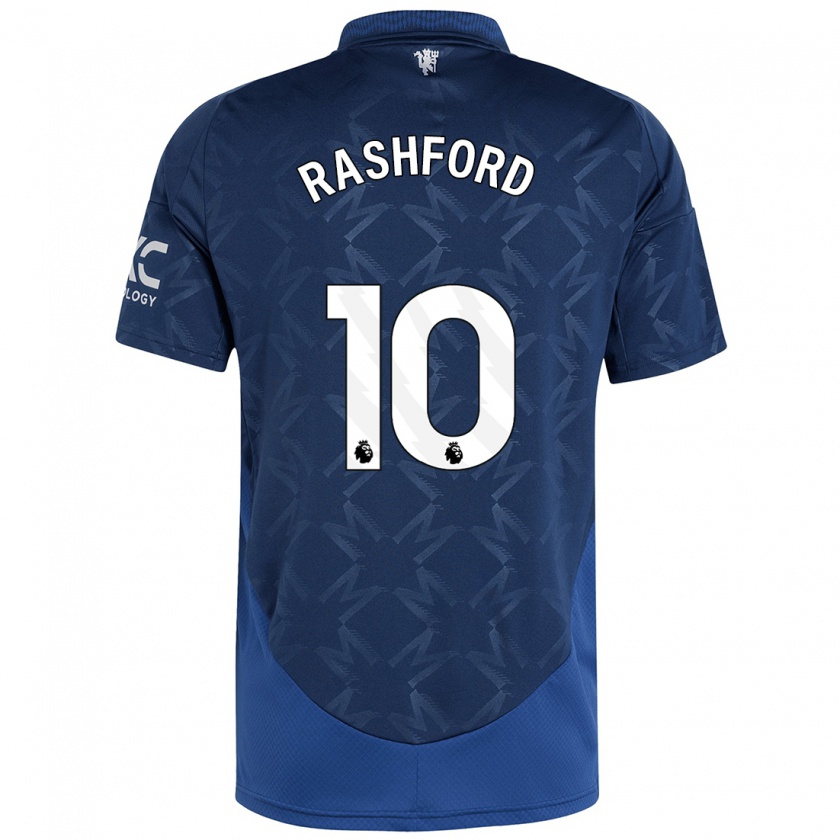 Kandiny Kinder Marcus Rashford #10 Indigo Auswärtstrikot Trikot 2024/25 T-Shirt Österreich