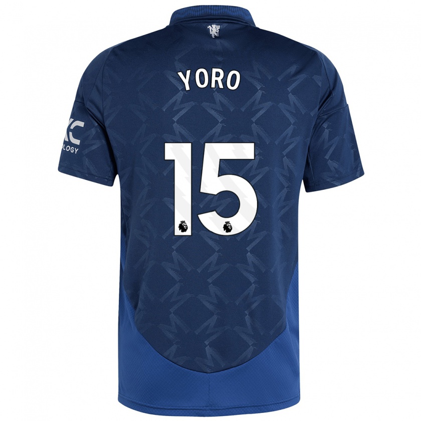 Kandiny Kinder Leny Yoro #15 Indigo Auswärtstrikot Trikot 2024/25 T-Shirt Österreich