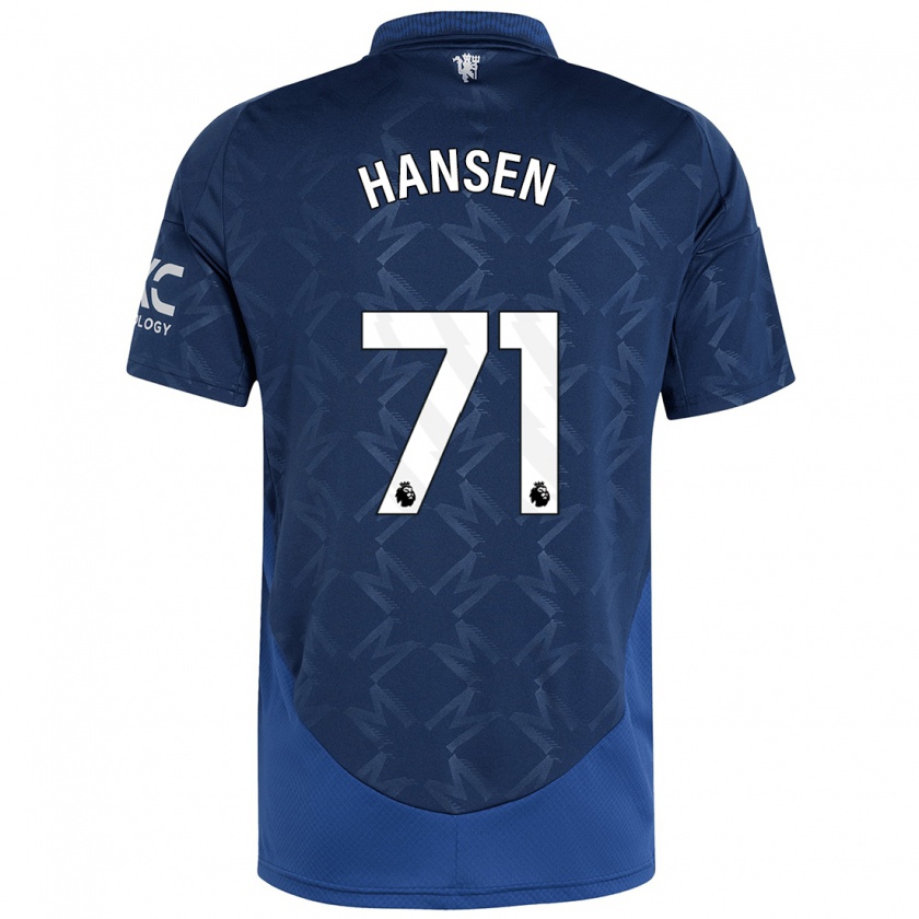 Kandiny Kinderen Isak Hansen-Aaroen #71 Indigo Uitshirt Uittenue 2024/25 T-Shirt