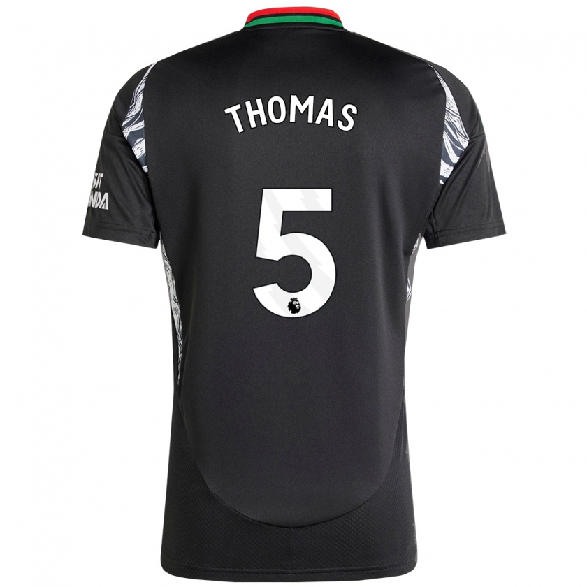 Kandiny Kinder Thomas Partey #5 Schwarz Auswärtstrikot Trikot 2024/25 T-Shirt Österreich