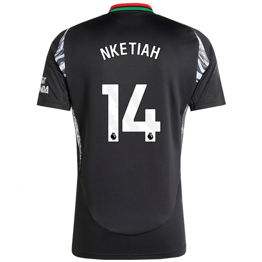 Kandiny Bambino Maglia Eddie Nketiah #14 Nero Kit Gara Away 2024/25 Maglietta