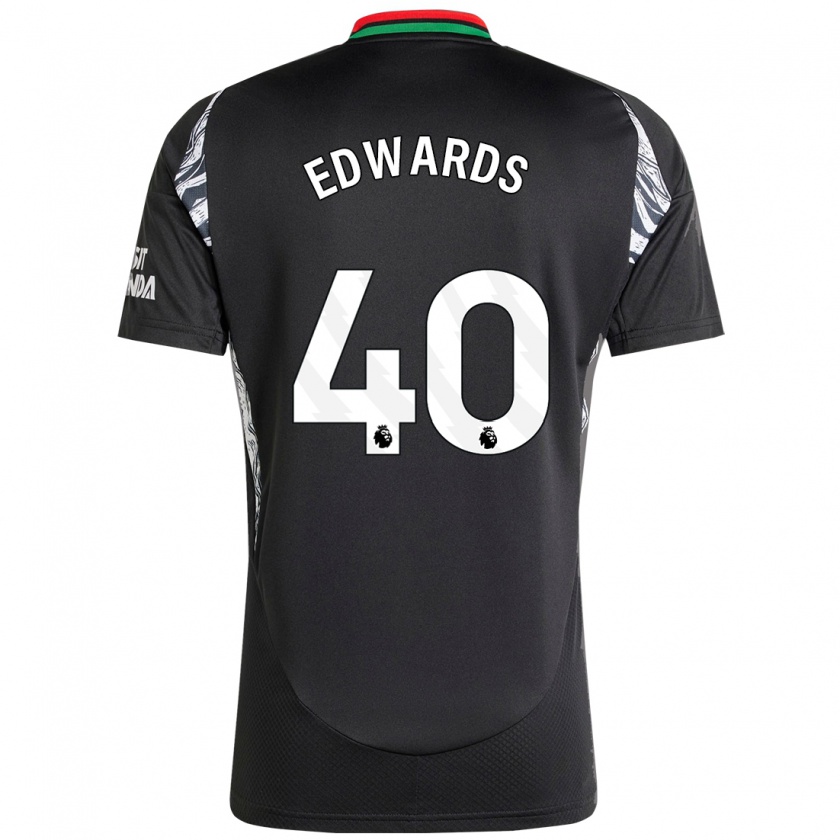 Kandiny Kinder Khayon Edwards #40 Schwarz Auswärtstrikot Trikot 2024/25 T-Shirt Österreich