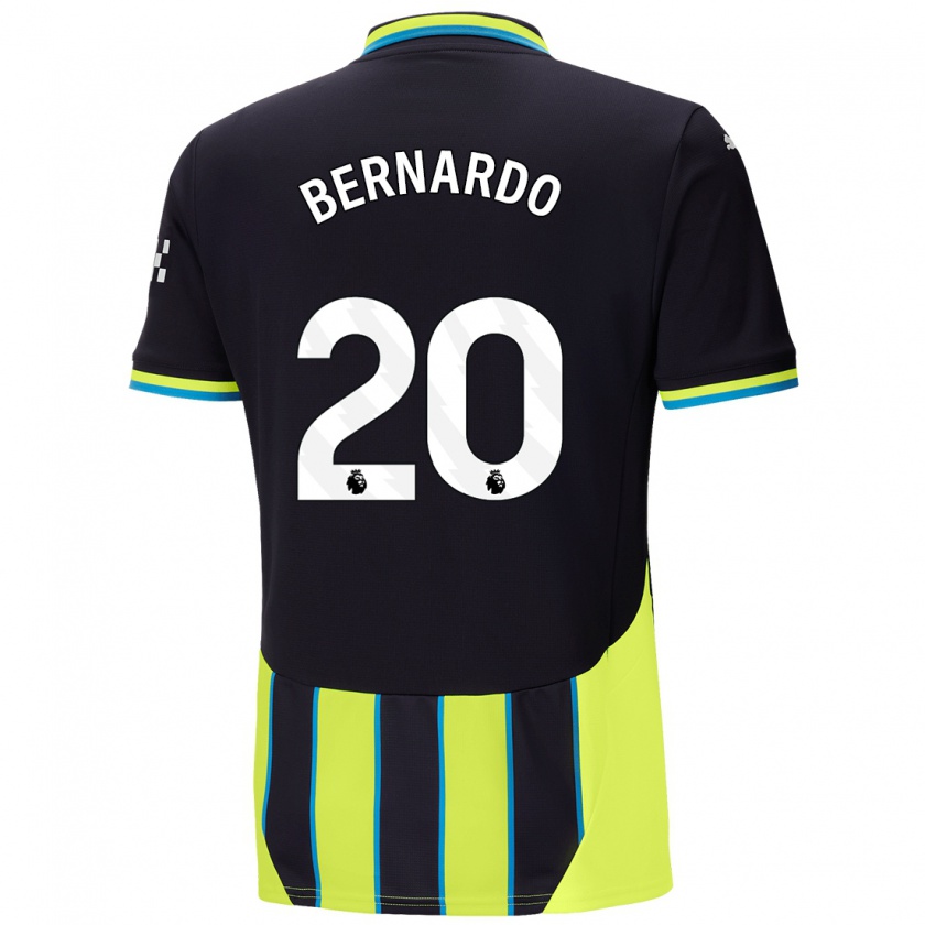 Kandiny Kinderen Bernardo Silva #20 Blauw Geel Uitshirt Uittenue 2024/25 T-Shirt