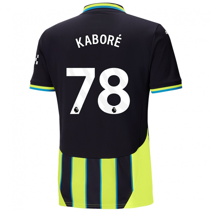 Kandiny Bambino Maglia Issa Kaboré #78 Blu Giallo Kit Gara Away 2024/25 Maglietta