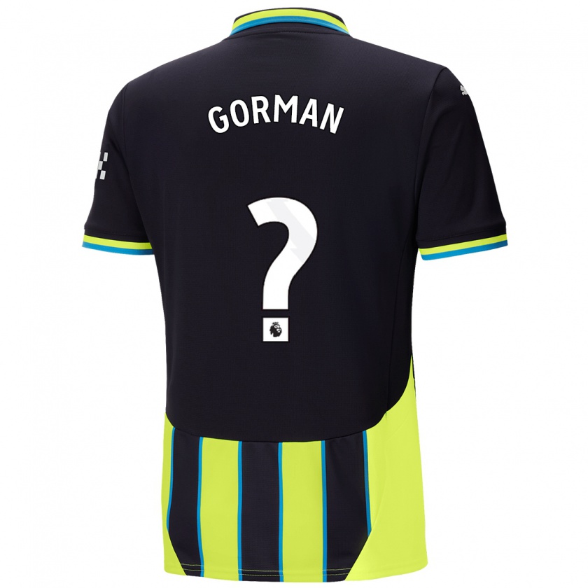 Kandiny Bambino Maglia Finlay Gorman #0 Blu Giallo Kit Gara Away 2024/25 Maglietta