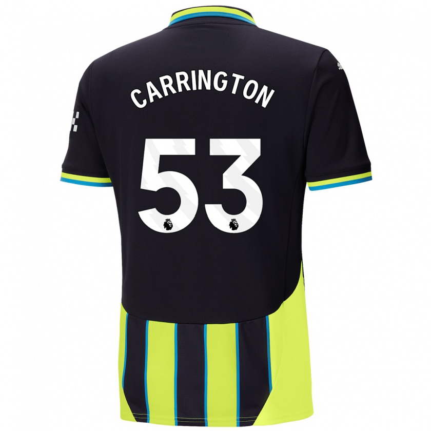 Kandiny Kinder Ezra Carrington #53 Blaugelb Auswärtstrikot Trikot 2024/25 T-Shirt Österreich