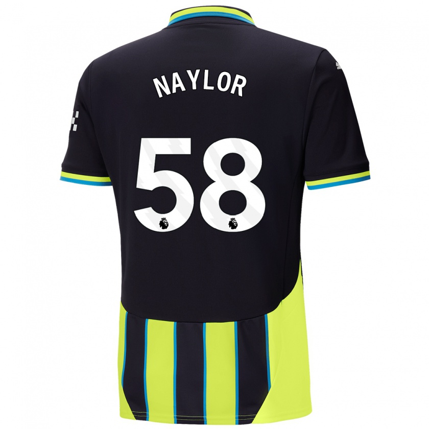 Kandiny Kinderen Seb Naylor #58 Blauw Geel Uitshirt Uittenue 2024/25 T-Shirt