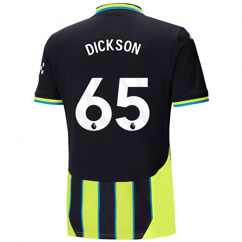 Kandiny Bambino Maglia Will Dickson #65 Blu Giallo Kit Gara Away 2024/25 Maglietta