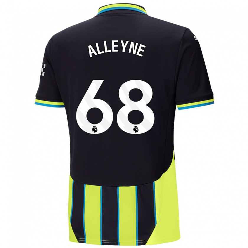 Kandiny Kinder Max Alleyne #68 Blaugelb Auswärtstrikot Trikot 2024/25 T-Shirt Österreich