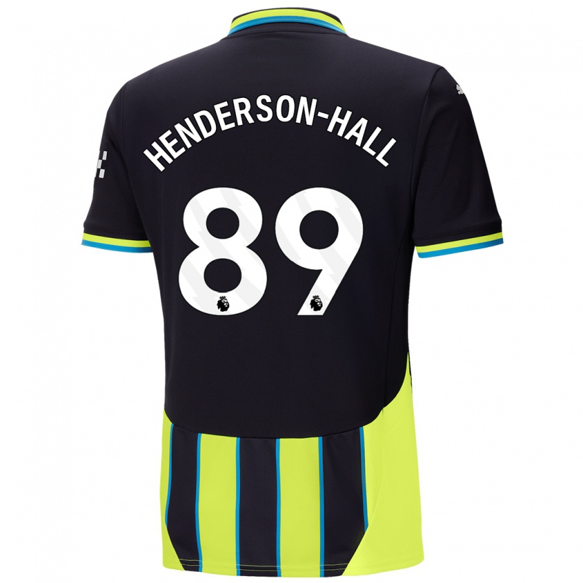 Kandiny Kinderen Matty Henderson-Hall #89 Blauw Geel Uitshirt Uittenue 2024/25 T-Shirt