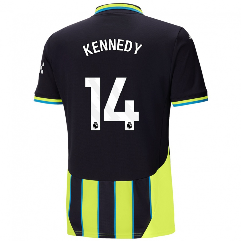 Kandiny Kinder Alanna Kennedy #14 Blaugelb Auswärtstrikot Trikot 2024/25 T-Shirt Österreich