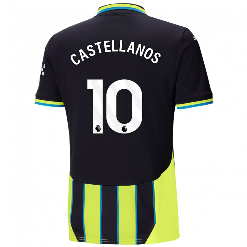 Kandiny Bambino Maglia Deyna Castellanos #10 Blu Giallo Kit Gara Away 2024/25 Maglietta