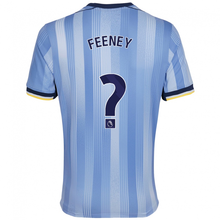 Kandiny Bambino Maglia George Feeney #0 Azzurro Chiaro Kit Gara Away 2024/25 Maglietta