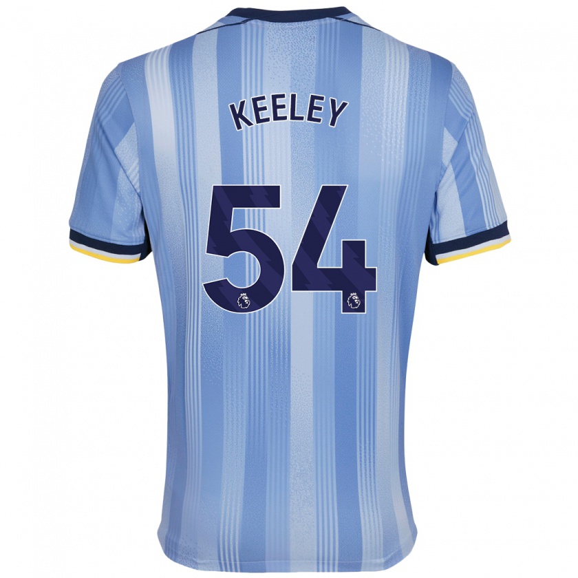 Kandiny Kinderen Josh Keeley #54 Lichtblauw Uitshirt Uittenue 2024/25 T-Shirt