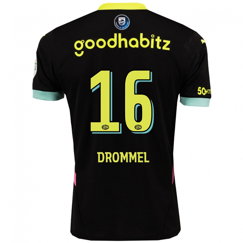 Kandiny Kinder Joël Drommel #16 Schwarz Gelb Auswärtstrikot Trikot 2024/25 T-Shirt Österreich