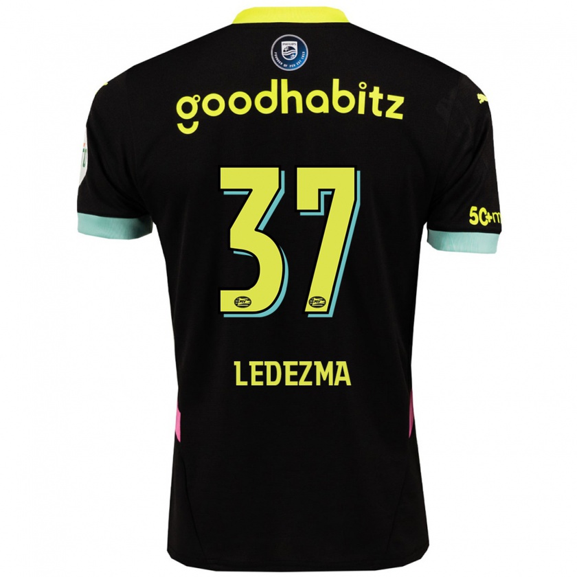 Kandiny Kinderen Richard Ledezma #37 Zwart Geel Uitshirt Uittenue 2024/25 T-Shirt