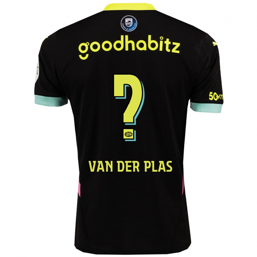 Kandiny Kinderen Sven Van Der Plas #0 Zwart Geel Uitshirt Uittenue 2024/25 T-Shirt