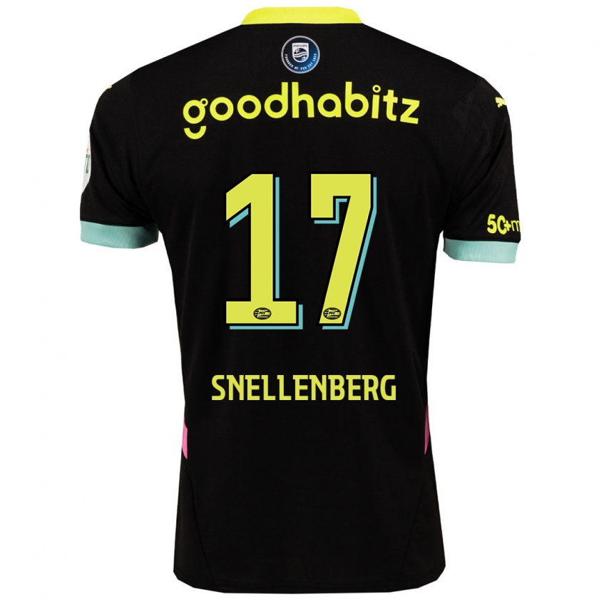 Kandiny Kinderen Maxime Snellenberg #17 Zwart Geel Uitshirt Uittenue 2024/25 T-Shirt