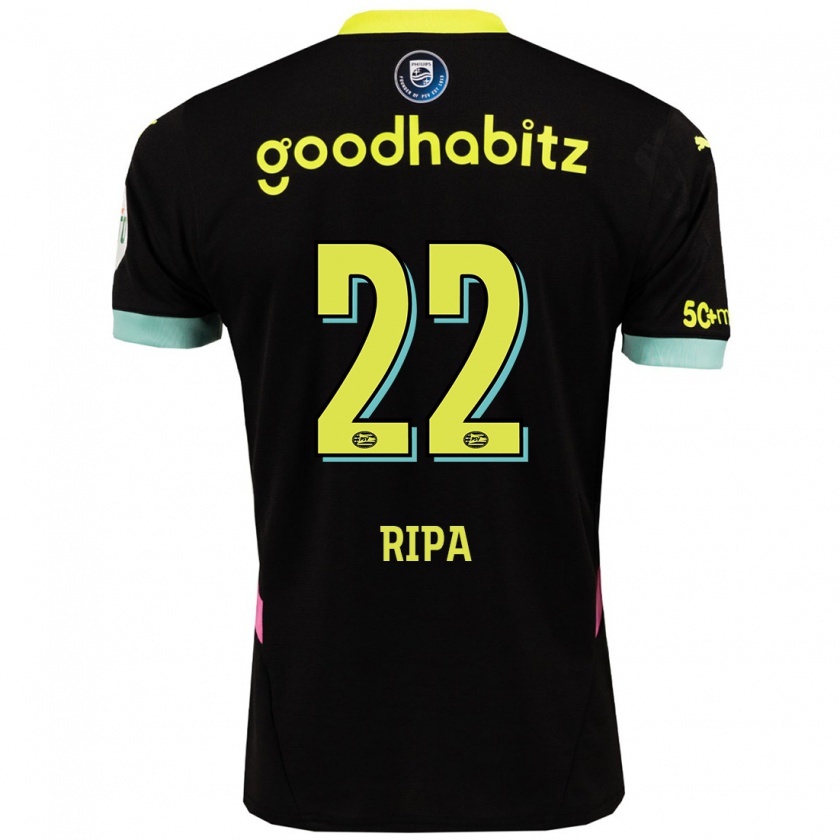 Kandiny Bambino Maglia Chimera Ripa #22 Nero Giallo Kit Gara Away 2024/25 Maglietta