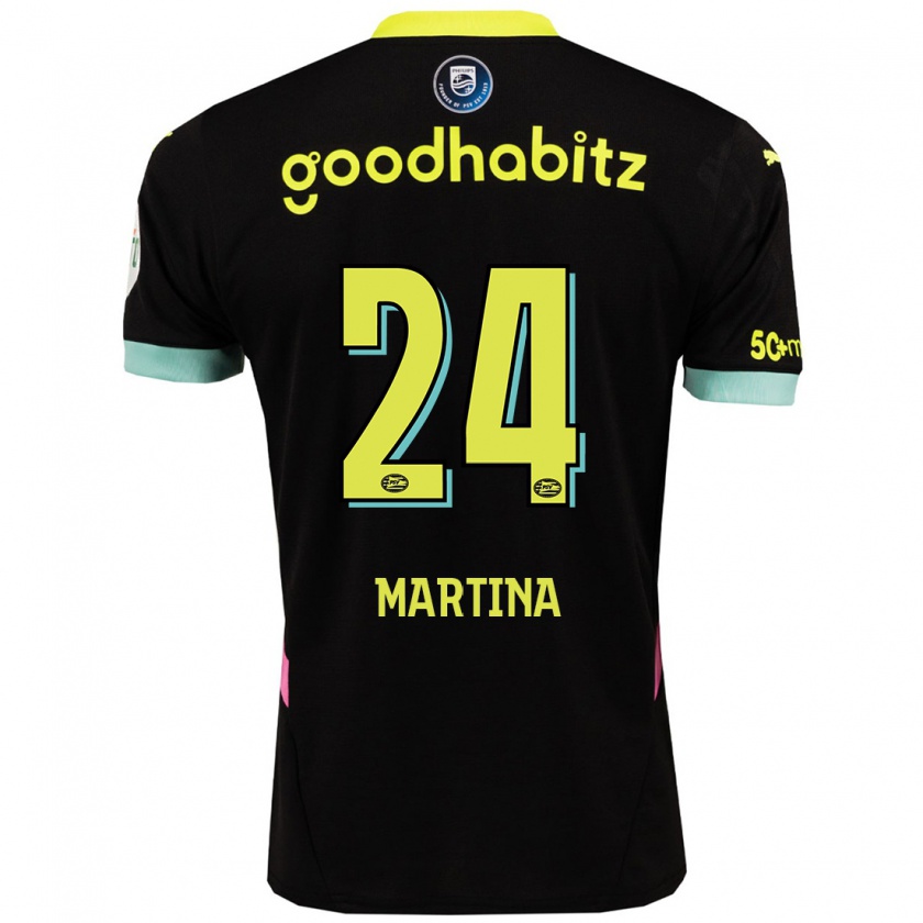 Kandiny Kinderen Shijona Martina #24 Zwart Geel Uitshirt Uittenue 2024/25 T-Shirt