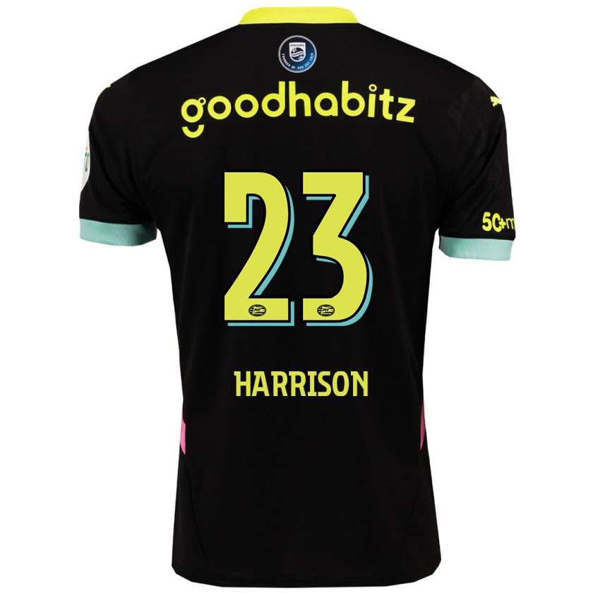 Kandiny Kinderen Amy Harrison #23 Zwart Geel Uitshirt Uittenue 2024/25 T-Shirt