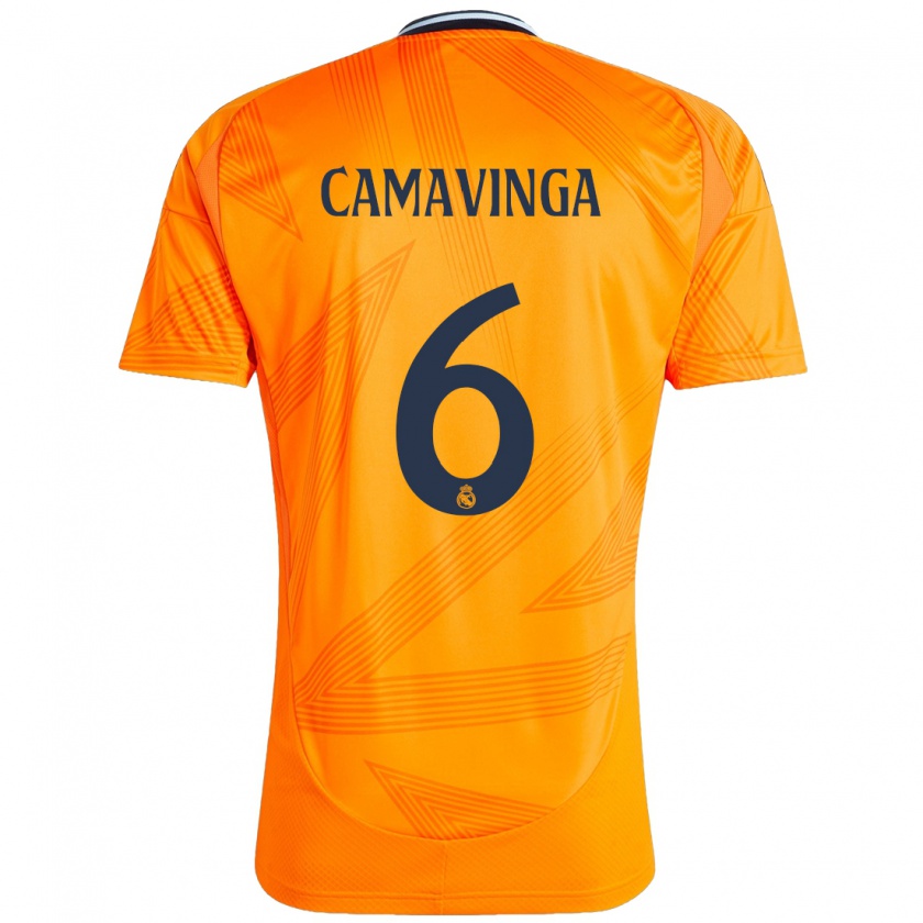 Kandiny Kinderen Eduardo Camavinga #6 Oranje Uitshirt Uittenue 2024/25 T-Shirt