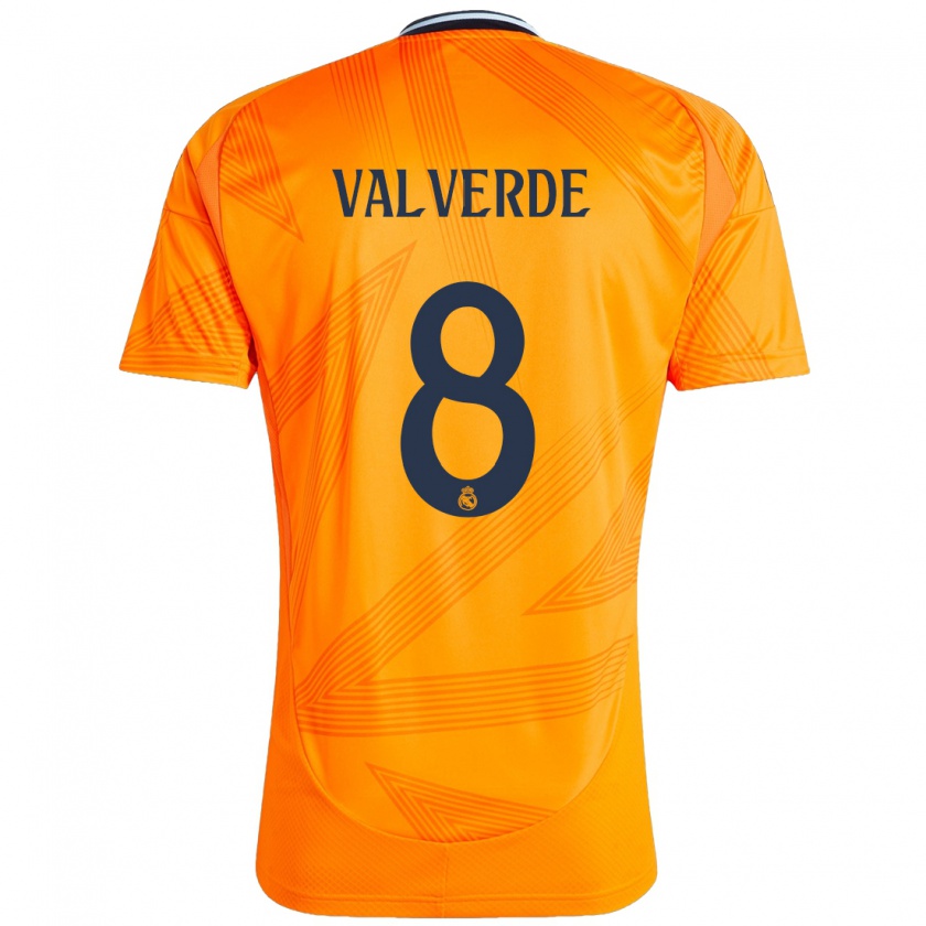 Kandiny Niño Camiseta Federico Valverde #8 Naranja 2ª Equipación 2024/25 La Camisa México