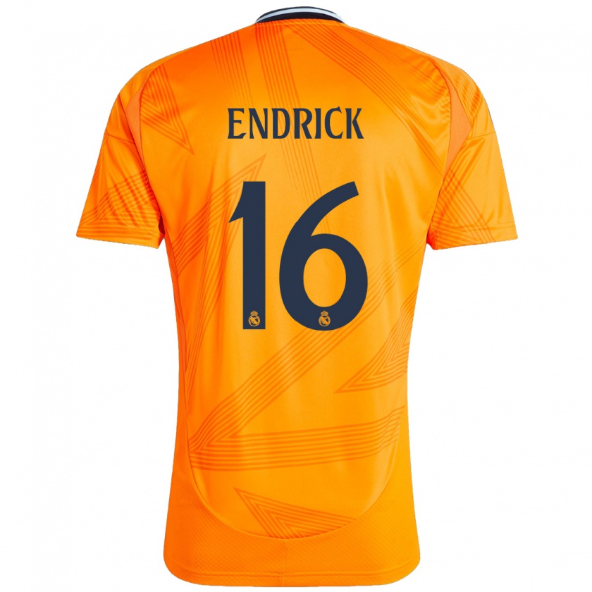 Kandiny Niño Camiseta Endrick #16 Naranja 2ª Equipación 2024/25 La Camisa