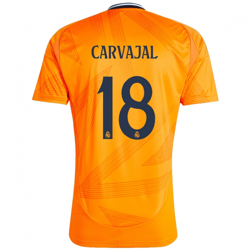 Kandiny Kinderen Ángel Carvajal #18 Oranje Uitshirt Uittenue 2024/25 T-Shirt