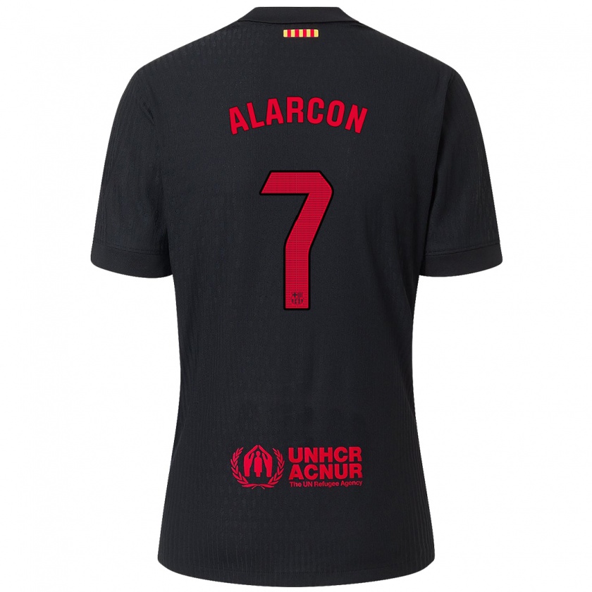 Kandiny Kinder Ángel Alarcón #7 Schwarz Rot Auswärtstrikot Trikot 2024/25 T-Shirt Österreich