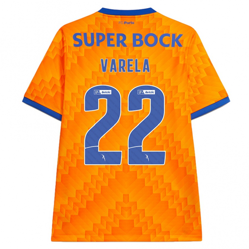 Kandiny Bambino Maglia Alan Varela #22 Arancione Kit Gara Away 2024/25 Maglietta