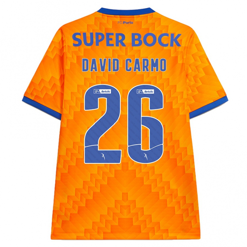 Kandiny Kinderen David Carmo #26 Oranje Uitshirt Uittenue 2024/25 T-Shirt