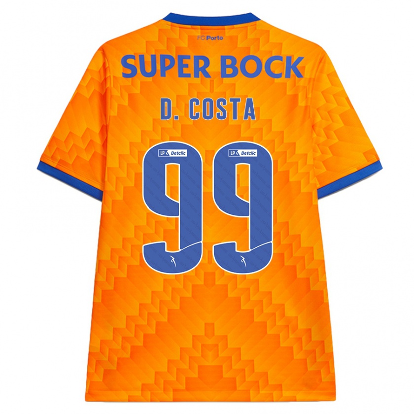 Kandiny Bambino Maglia Diogo Costa #99 Arancione Kit Gara Away 2024/25 Maglietta