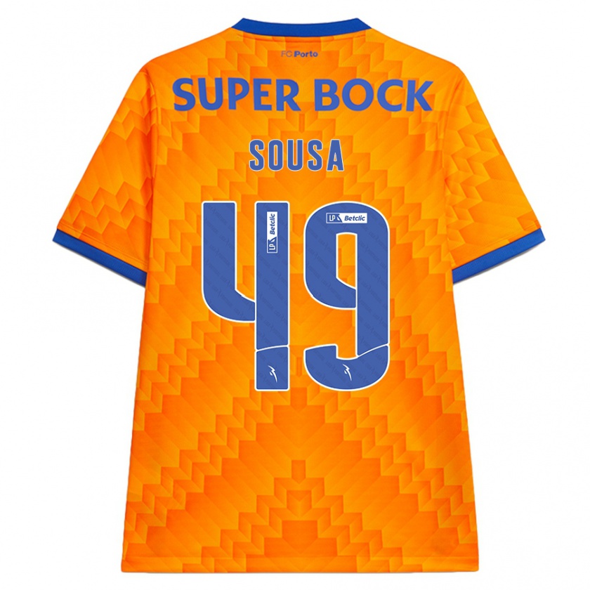 Kandiny Bambino Maglia Gonçalo Sousa #49 Arancione Kit Gara Away 2024/25 Maglietta