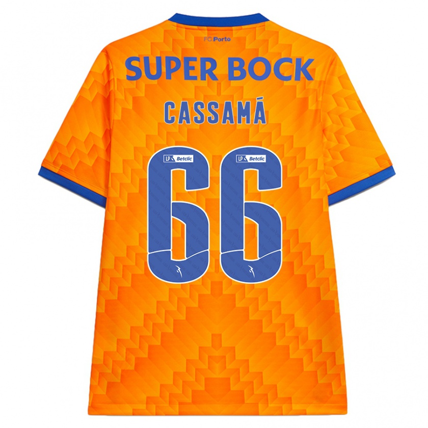 Kandiny Bambino Maglia Adramane Cassamá #66 Arancione Kit Gara Away 2024/25 Maglietta