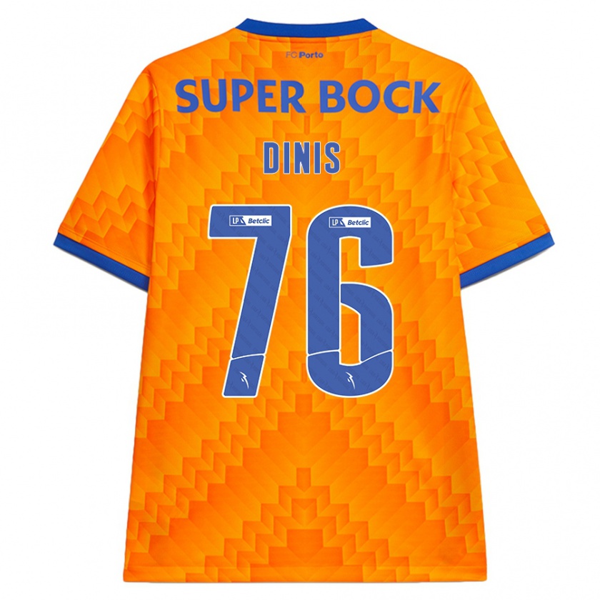 Kandiny Bambino Maglia Dinis #76 Arancione Kit Gara Away 2024/25 Maglietta