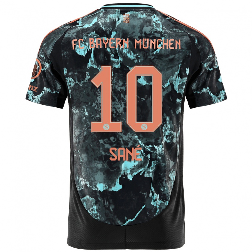 Kandiny Kinderen Leroy Sané #10 Zwart Uitshirt Uittenue 2024/25 T-Shirt