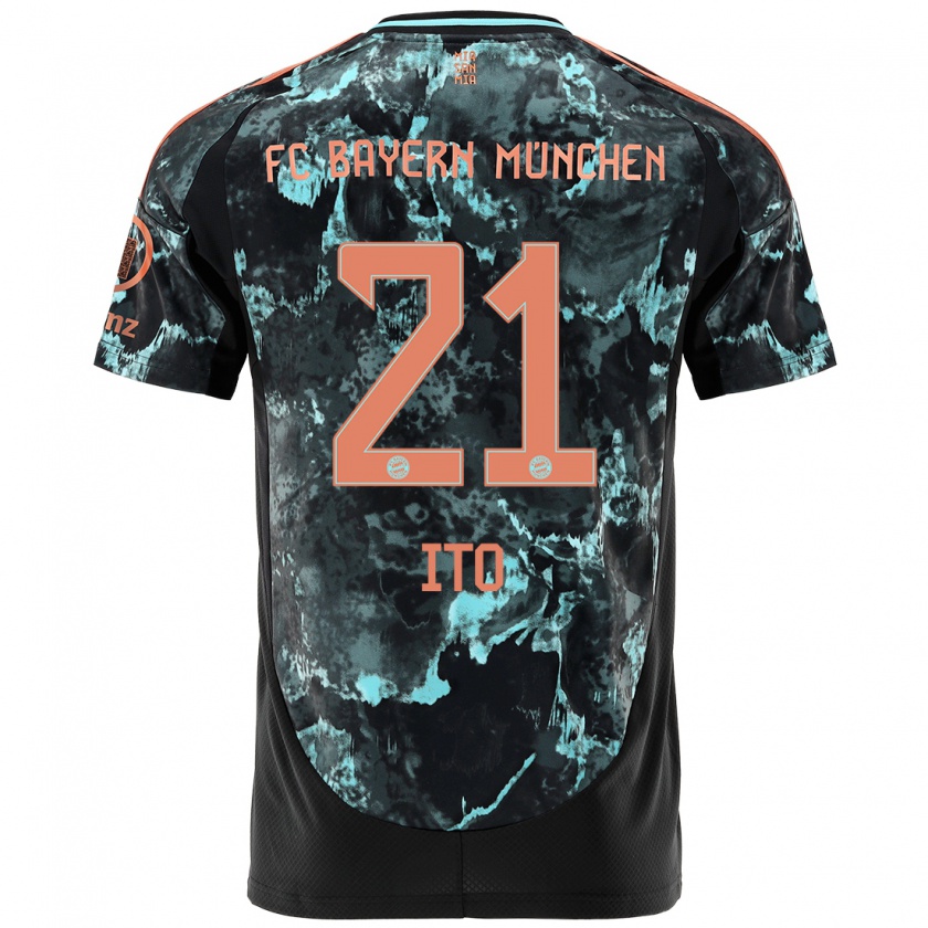 Kandiny Bambino Maglia Hiroki Ito #21 Nero Kit Gara Away 2024/25 Maglietta