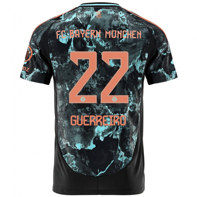 Kandiny Bambino Maglia Raphaël Guerreiro #22 Nero Kit Gara Away 2024/25 Maglietta