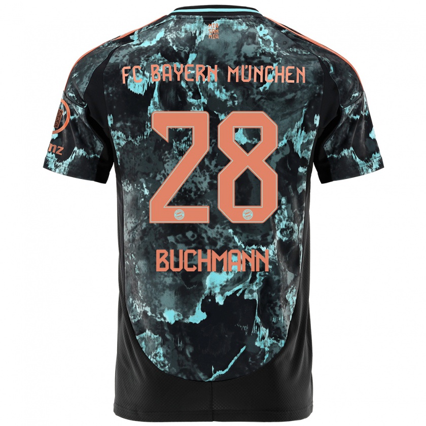 Kandiny Bambino Maglia Tarek Buchmann #28 Nero Kit Gara Away 2024/25 Maglietta