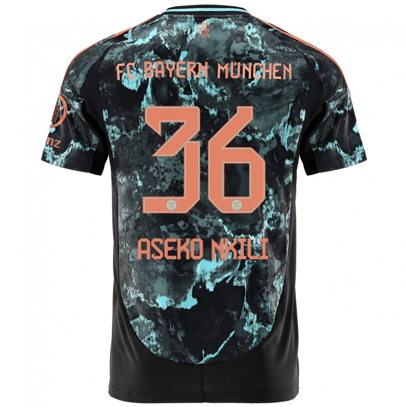 Kandiny Bambino Maglia Noël Aséko Nkili #36 Nero Kit Gara Away 2024/25 Maglietta