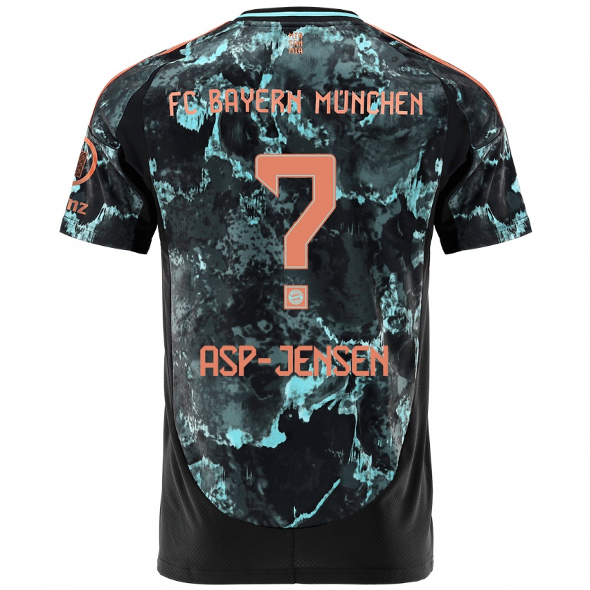 Kandiny Bambino Maglia Jonathan Asp-Jensen #0 Nero Kit Gara Away 2024/25 Maglietta