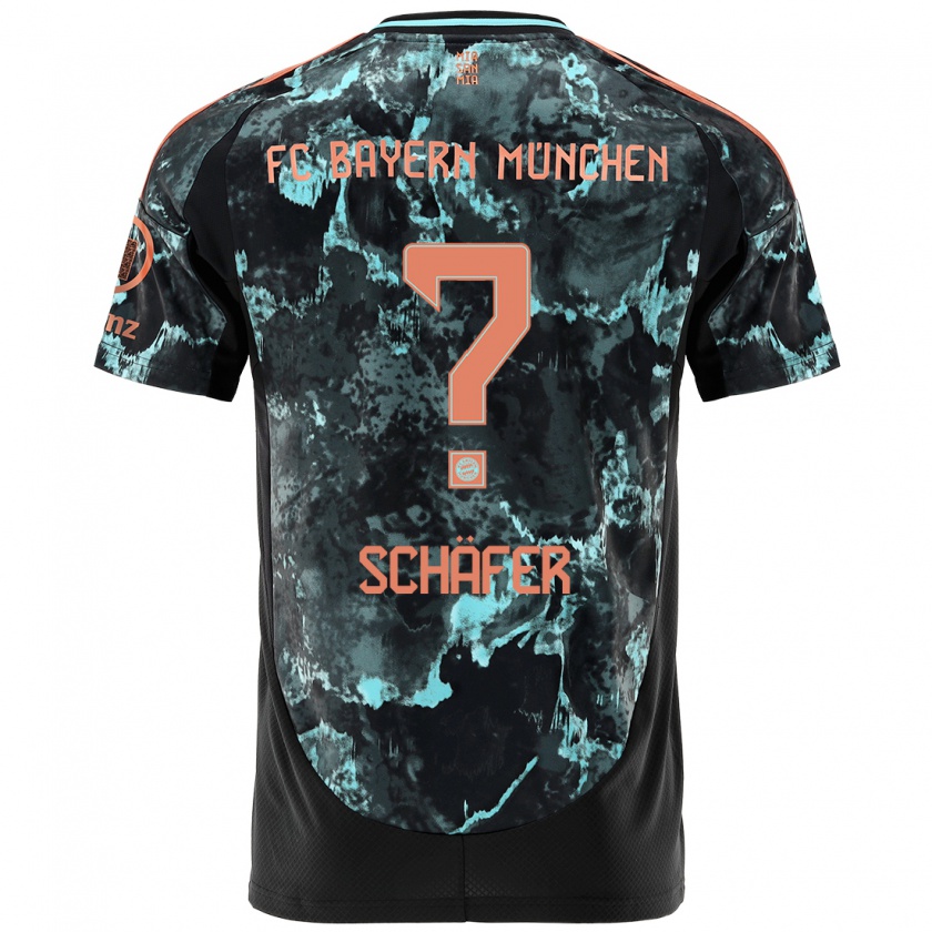 Kandiny Bambino Maglia Luis Schäfer #0 Nero Kit Gara Away 2024/25 Maglietta