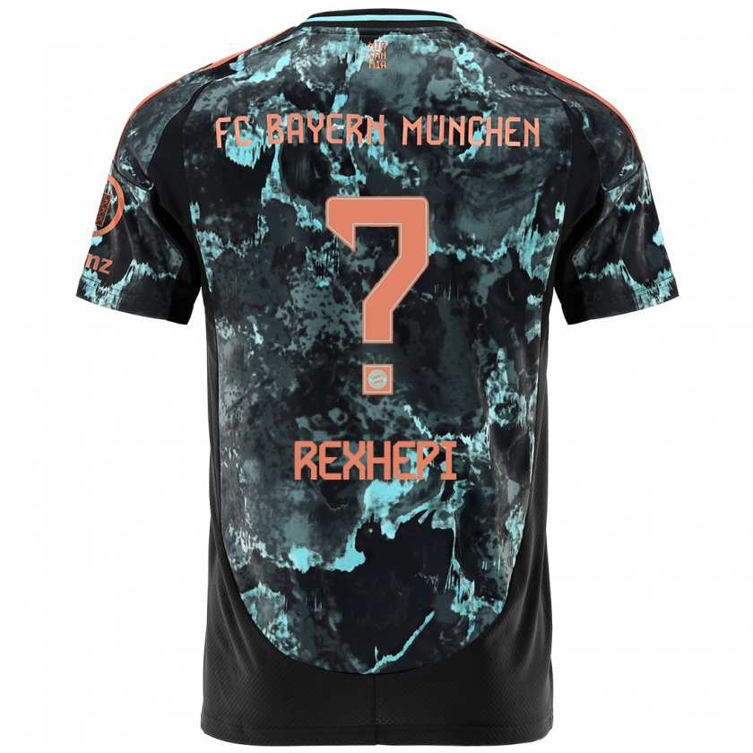 Kandiny Bambino Maglia Erion Rexhepi #0 Nero Kit Gara Away 2024/25 Maglietta