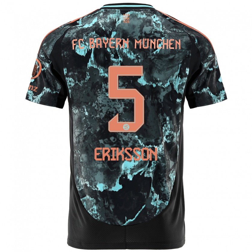 Kandiny Bambino Maglia Magdalena Eriksson #5 Nero Kit Gara Away 2024/25 Maglietta