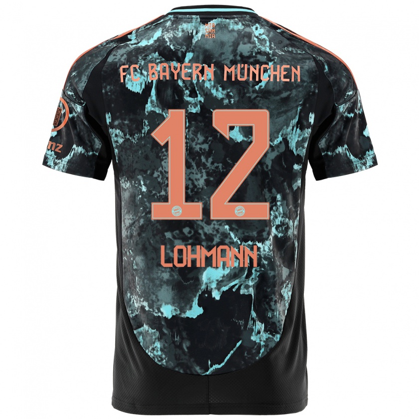 Kandiny Bambino Maglia Sydney Lohmann #12 Nero Kit Gara Away 2024/25 Maglietta