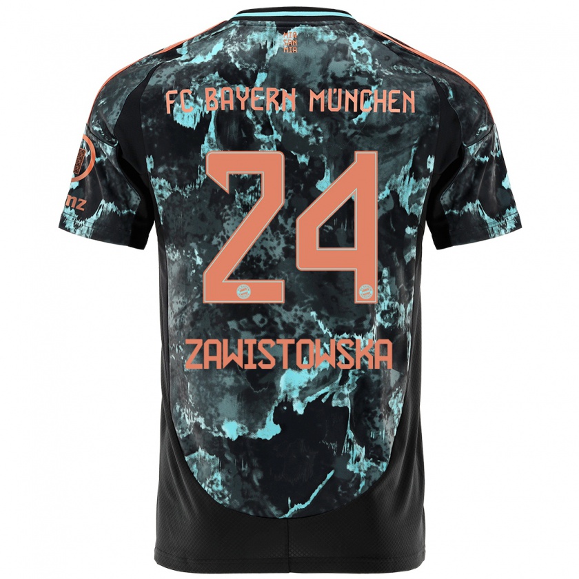 Kandiny Bambino Maglia Weronika Zawistowska #24 Nero Kit Gara Away 2024/25 Maglietta