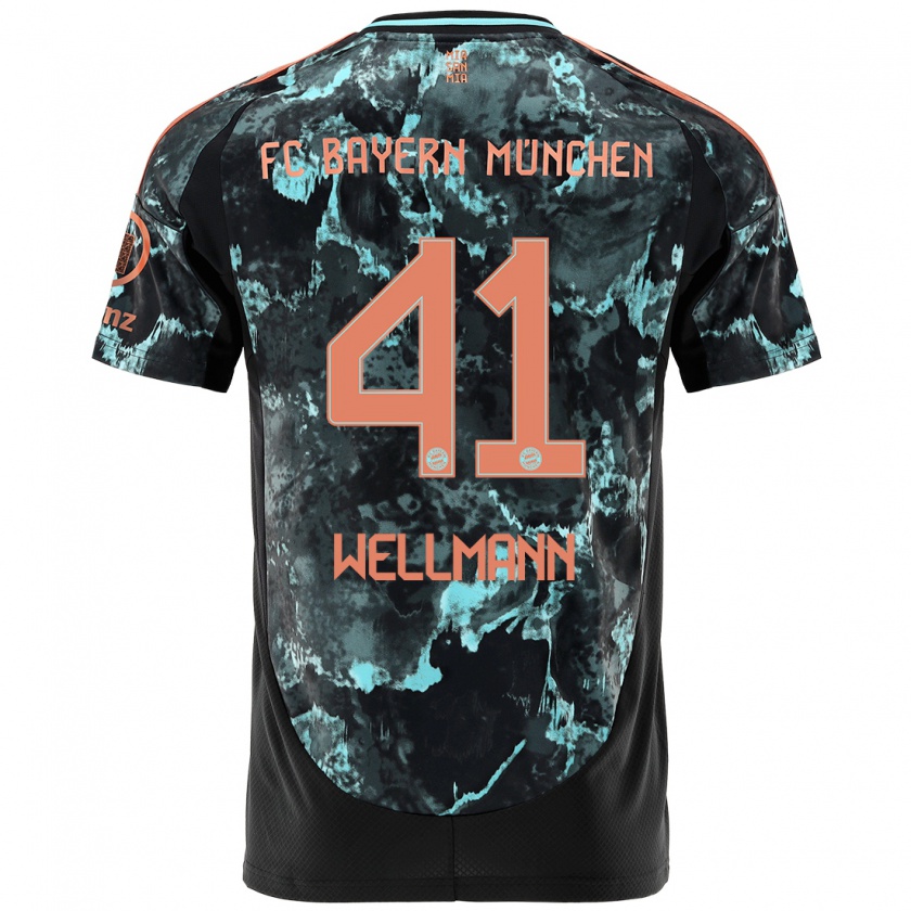 Kandiny Bambino Maglia Anna Wellmann #41 Nero Kit Gara Away 2024/25 Maglietta